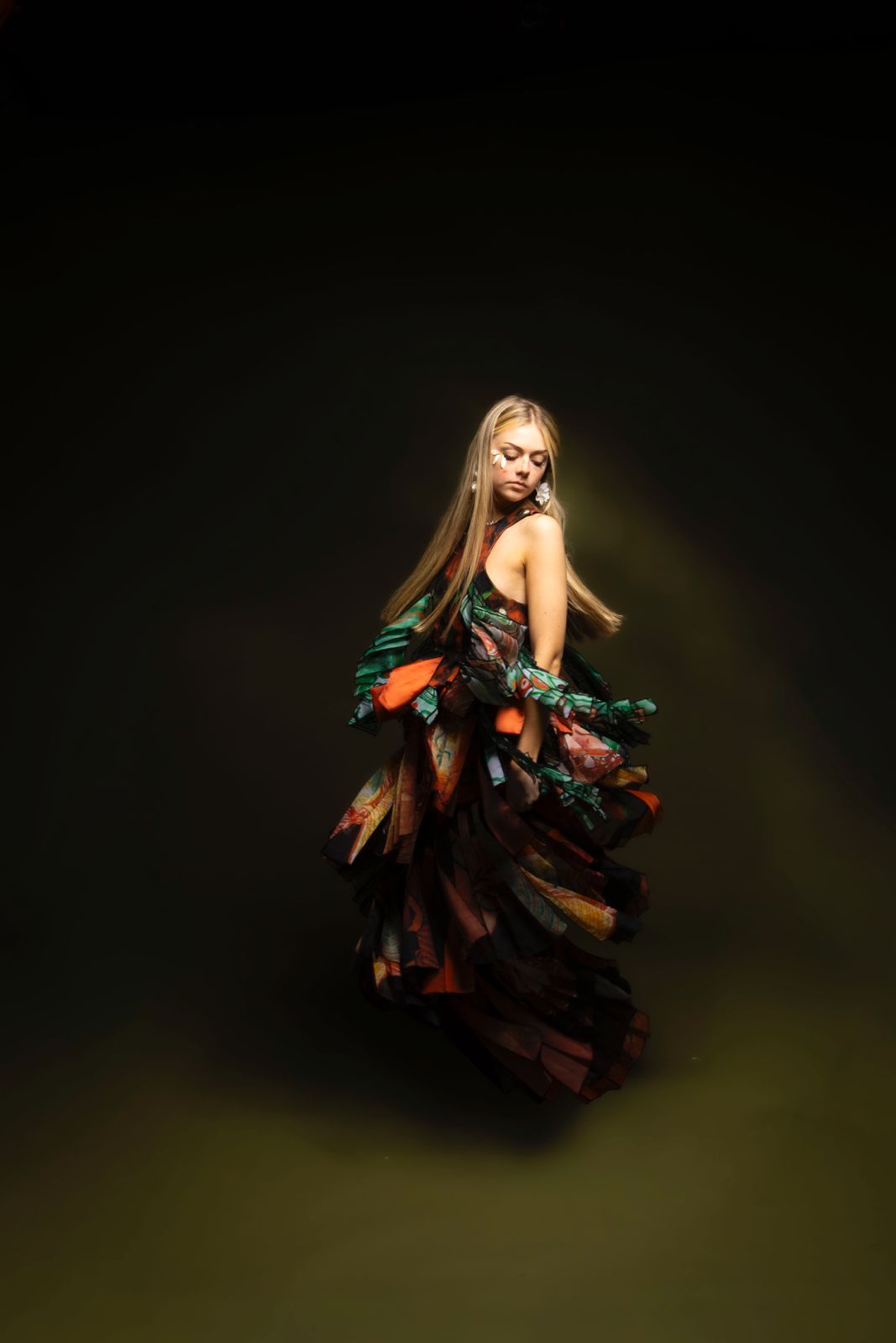 Ruffled gown, draped — Under the Same Spell